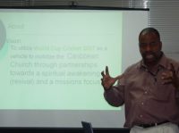 Seen here Pastor Percival Palmer at the first Christian Action Team's meeting. 