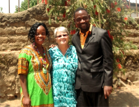 Bishop David Akondowe with Stella his wife and Jenny Bishop David is the founder of House of Freedom church Tanzania and  Africa Training Bible School empowering African pastors from Tanzania Malawi Zambia DR Congo and Uganda