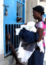 Jenny Tryhane was able to return to St Marc prison for third time to distribute clothing and toiletries to the inmates.