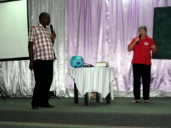 Apostle Iwan translated for Jenny during the French Guyana training.