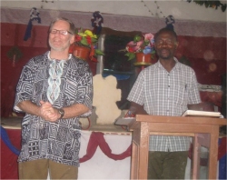 Brother Rick teaching at the Africa Training Bible School in Mbeya.