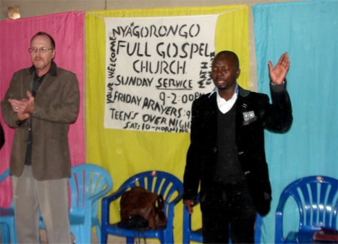 Rev Abraham at Nyangrongo Full Gospel Pastors seminar child evangelism and Moringa Community Project training