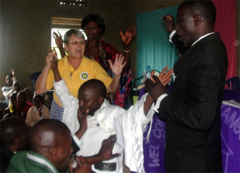 Rev Abrahams commissioning at Nyangrongo Full Gospel Pastors seminar child evangelism and Moringa Community Project training