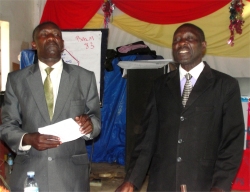 Full Gospel Assistant Zone Leader Pastor Jack addressing the congregation