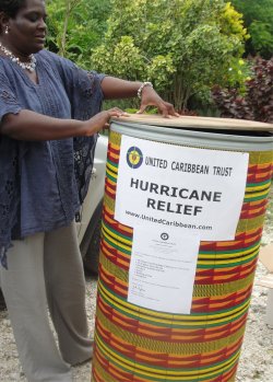 United Caribbean Trust Hurricane Maria relief aid to Dominica hospital two Sawyer PointOne Water Filtration Community Filters donated