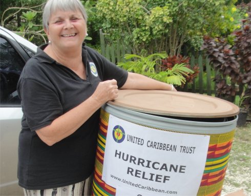 United Caribbean Trust Hurricane Maria relief aid to Dominica hospital two Sawyer PointOne Water Filtration Community Filters donated