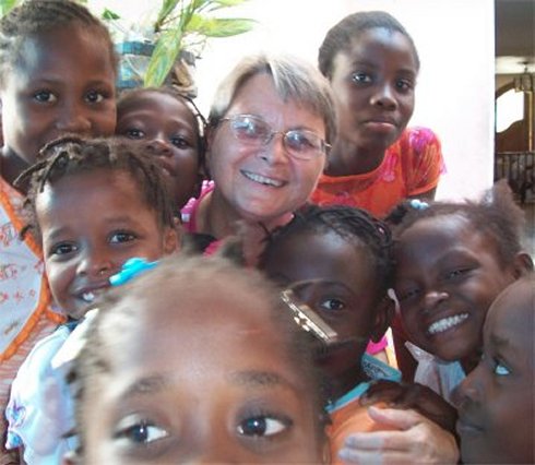 United Caribbean Trust founder Jenny Tryhane in Haiti
