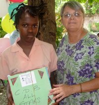 Ebernezer Orphanage  children receiving their Make Jesus Smile shoebox from  Jenny Tryhane