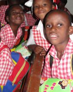 Make Jesus Smile shoebox gifts wrapped and packed by the children of Barbados.
