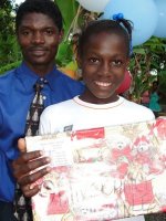Bethel Assemblee Chretienne church in Torbeck receive the Deliverance Temple House of Prayer Make Jesus Smile shoeboxes