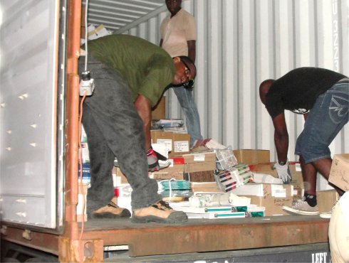 Love Packages container donated to Barbados by Eagles Nest Ministries