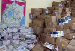 Love Packages donated to Africa by Eagles Nest Ministries aimed at putting Christian literature and Bibles into the hands of Tanzania Pastors 