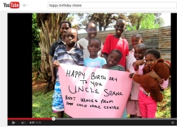 CLICK to see these very same orphans singing 'Happy Birthday' to Uncle Shane.