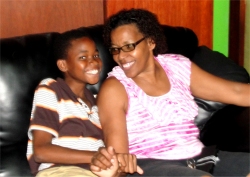 Shem seen here with his mum Esther who brought him to the studio. 
