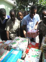 St Silas students with the Make Jesus Smile Christmas shoeboxes