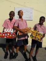 Thanks again to the children and the PTA of Charles F Broom that again this Christmas beautifully wrapped and packed large numbers of Make Jesus Smile shoeboxes for the children of Haiti.