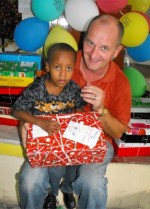 Seen here Joseph Lauremil who is sponsored by the children of People's Cathedral Primary School in Barbados