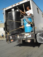450-gallon water containers, donated by Rota Plastics, Barbados Ltd, to be used in avital clean water project.