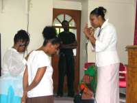 Pastor Joy and Prophetess Gail Welsh at Restoration Ministries Antigua Women's ministry Antiuga convension 2005