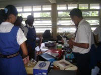 Queens College Secondary School in Barbados pack Easter Make Jesus Smile shoeboxes  Easter 2009