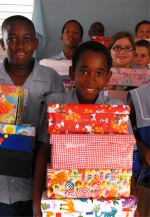 Wills Primary School with their Easter shoe boxes