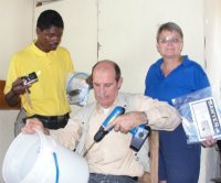Sawer Point One Filter  being distributed in Jacmel after the earthquake