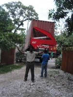 Container arriving in Les Cayes