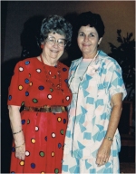 Peggy with Mary Clark.