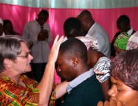 At the end of each service there was an opportunity for ministry as we prayed for the believers.