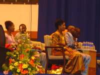 Seen here (second left) in Barbados on the platform with Bishop Andrea Thomas at the Gathering of the Eagles 