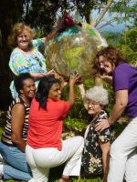 Maureen Bravo, of RUII (Resources Unlimited International, Inc.) and one of their prayer teams in Barbados casting a prayer net over Barbados and the islands of the Caribbean.