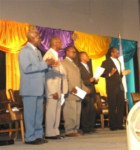 Pastor Duncan Mboma in Barbados for the New Testament Church of God Missions Convention 2006 with Bishop Hunt, Bishop Brewster and Bishop Lizimba