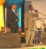 Pastor Duncan Mboma in Barbados for the New Testament Church of God Missions Convention 2006 with Biship Lizimba