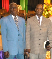 Bishop Lizimba, the National Overseer of the Full Gospel Church of God in Barbados at the New Testament Church of God Mission Convention 2006 with Bishop Hunt