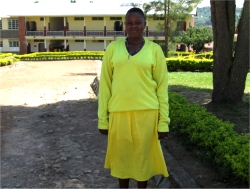 Student at the Christ the Kings school in Kalisizo